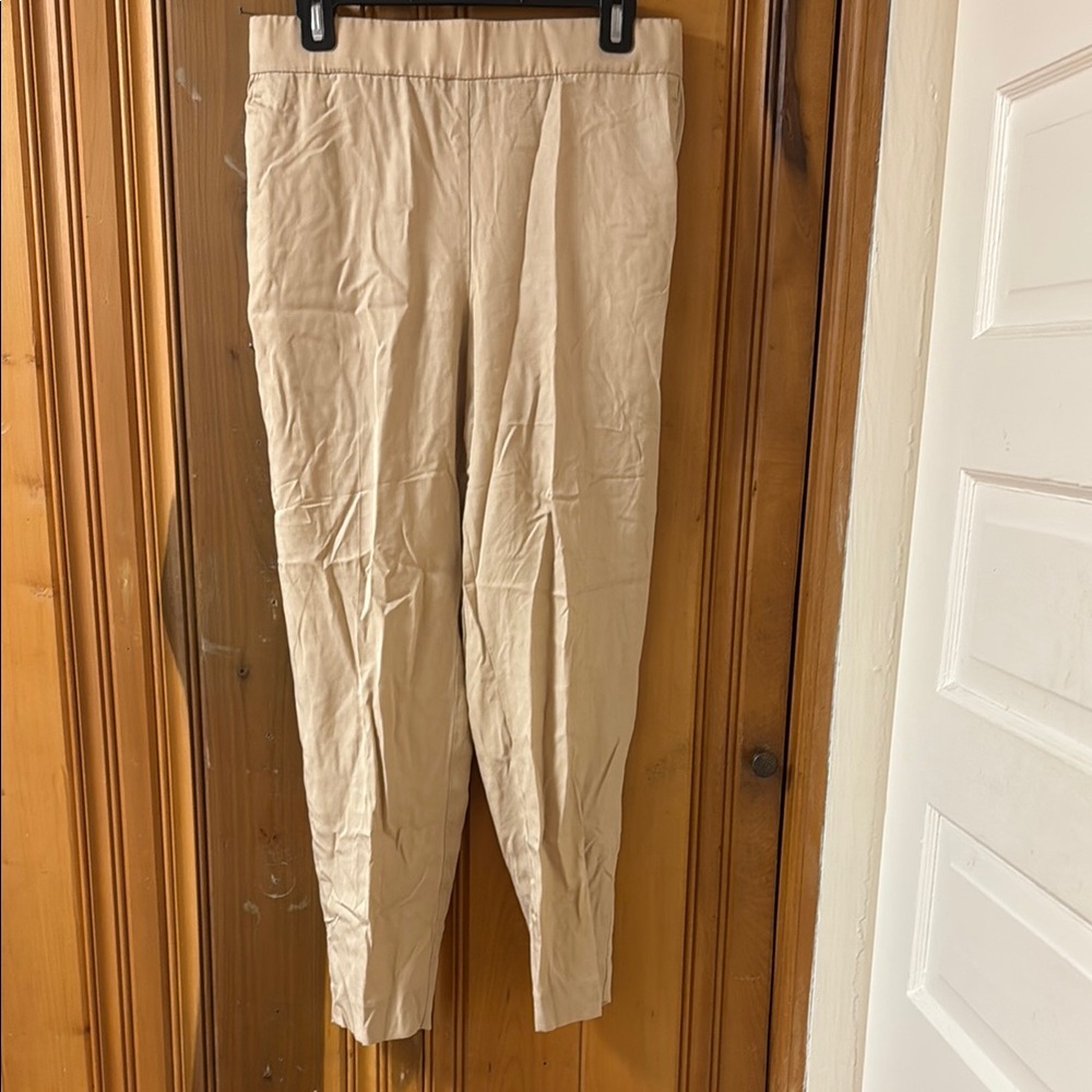 Ann Taylor Tan Ankle Cropped Jeans with Tapered Fit